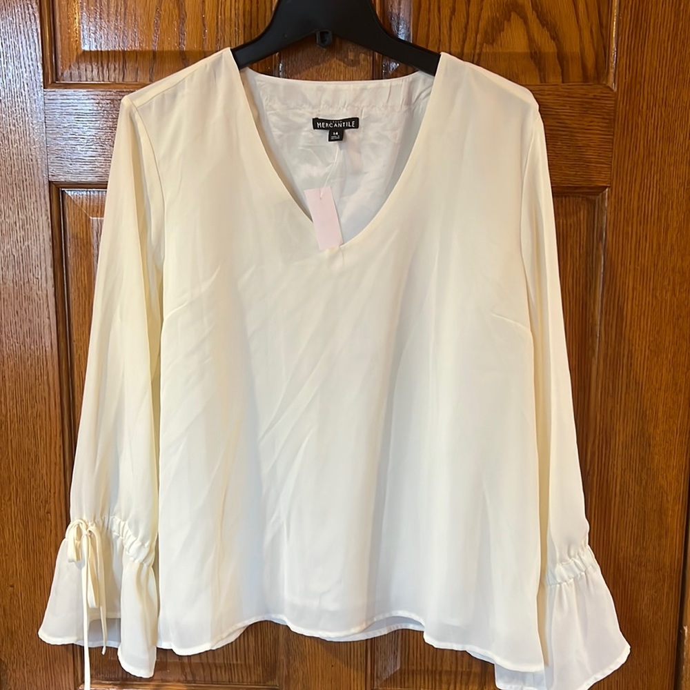 Ivory J. Crew Mercantile Blouse
